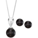 2-Pc. Set (10 & 12mm) Pendant Necklace and Matching Stud Earrings