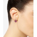 Ruby (1-9/10 ct) & Diamond (1/3 ct) Stud Earrings