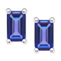 Tanzanite Stud Earrings (1/2 ct) in 14k White Gold