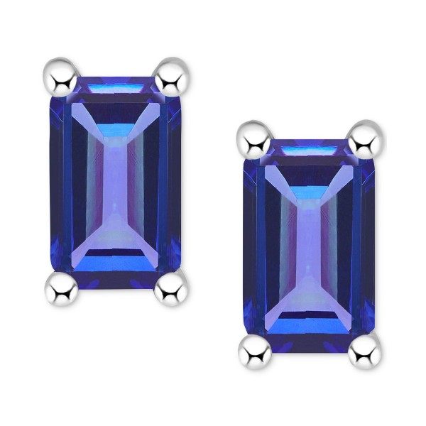 Tanzanite Stud Earrings (1/2 ct) in 14k White Gold