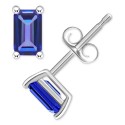 Tanzanite Stud Earrings (1/2 ct) in 14k White Gold