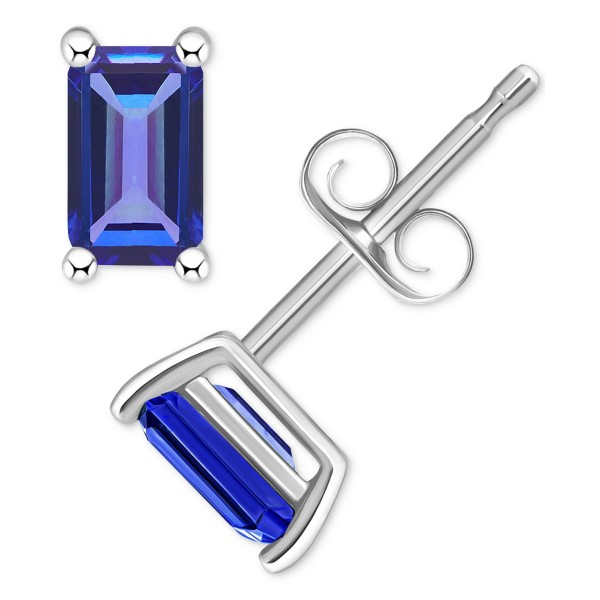 Tanzanite Stud Earrings (1/2 ct) in 14k White Gold