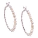 (4-4-1/2mm) Medium Hoop Earrings in Sterling Silver, 1.58