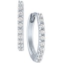 Diamond Extra Small Hoop Earrings (1/10 ct) in 10k White