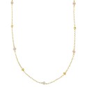 Cultured Freshwater Pearl (3-4mm) and Silver Bead Necklace, 16