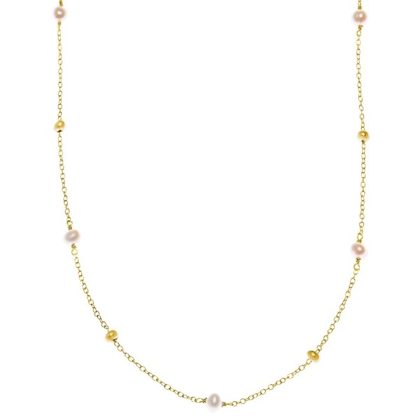 Cultured Freshwater Pearl (3-4mm) and Silver Bead Necklace, 16