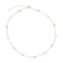 Cultured Freshwater Pearl (3-4mm) and Silver Bead Necklace, 16