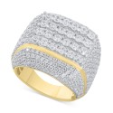 Men's Diamond Multirow Cluster Ring (6 ct) in 10k Gold