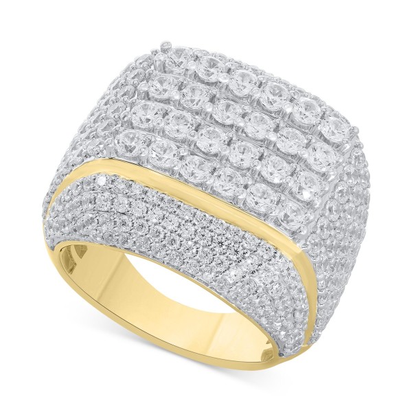 Men's Diamond Multirow Cluster Ring (6 ct) in 10k Gold