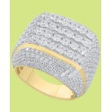 Men's Diamond Multirow Cluster Ring (6 ct) in 10k Gold