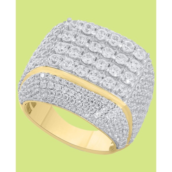 Men's Diamond Multirow Cluster Ring (6 ct) in 10k Gold