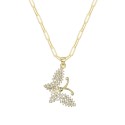 Cubic Zirconia Butterfly Pendant Necklace